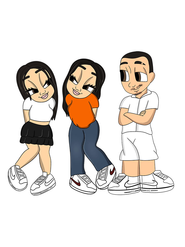 Cartoon3Persoane Grup - Tablouri personalizate Giftoon Cartoon3Persoane Grup