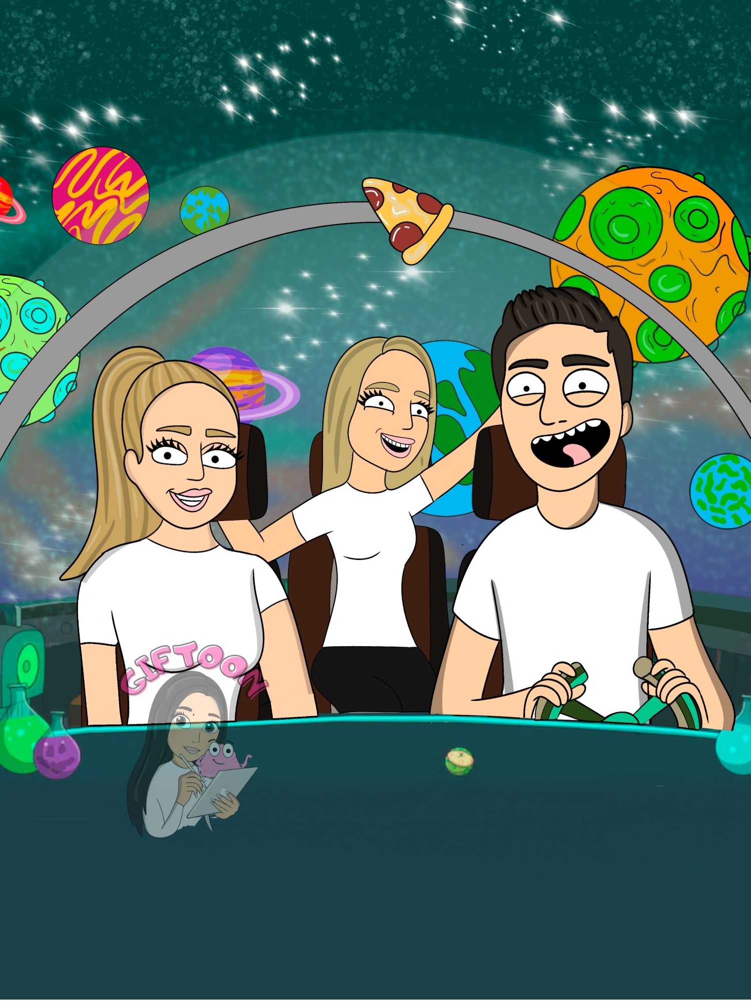 Rick&Morty 3Persoane Space - Tablouri personalizate Giftoon Rick&Morty 3Persoane Space