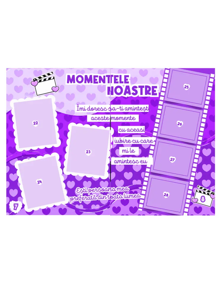 Carte cu stickere mov-Iubirea Noastră - Tablouri personalizate Giftoon Carte cu stickere mov-Iubirea Noastră - imagine 5
