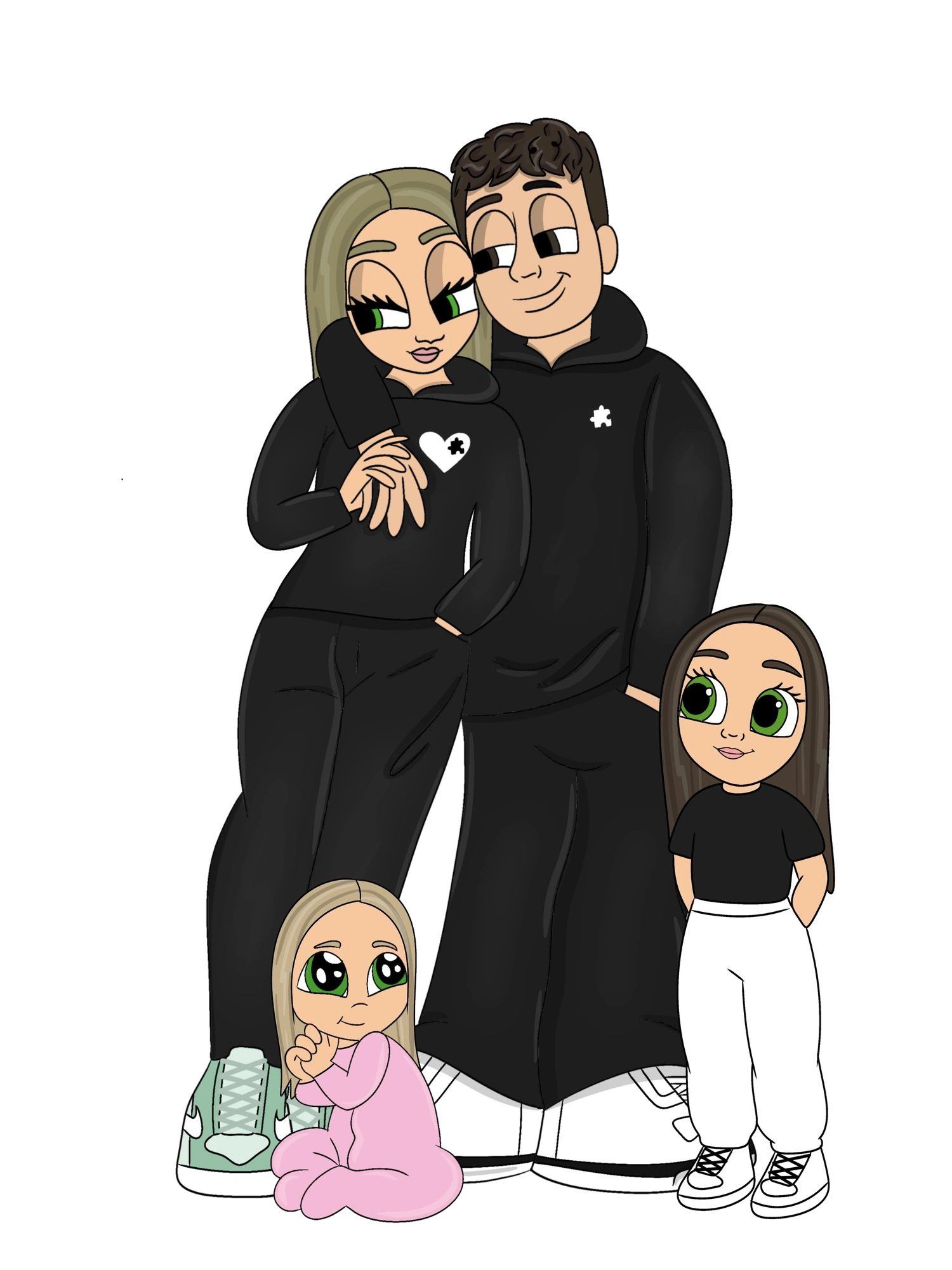 TogetherToon 2 copii - Tablouri personalizate Giftoon TogetherToon 2 copii