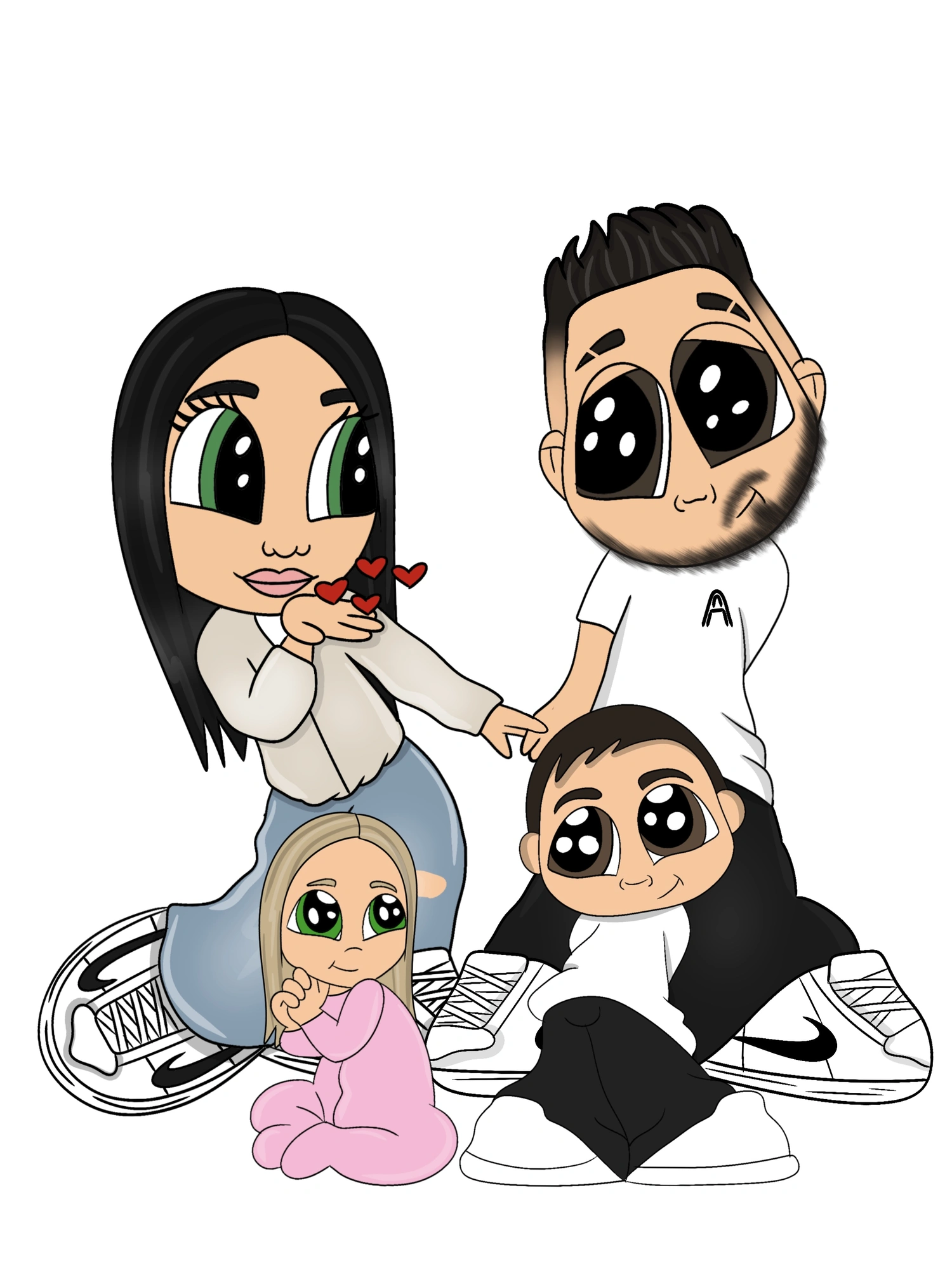 ToonLuvKiss 2 copii - Tablouri personalizate Giftoon ToonLuvKiss 2 copii